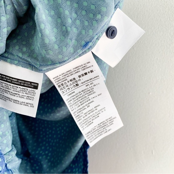 Levi’s Polka Dot Blue Romper Sz S - Picture 8 of 9